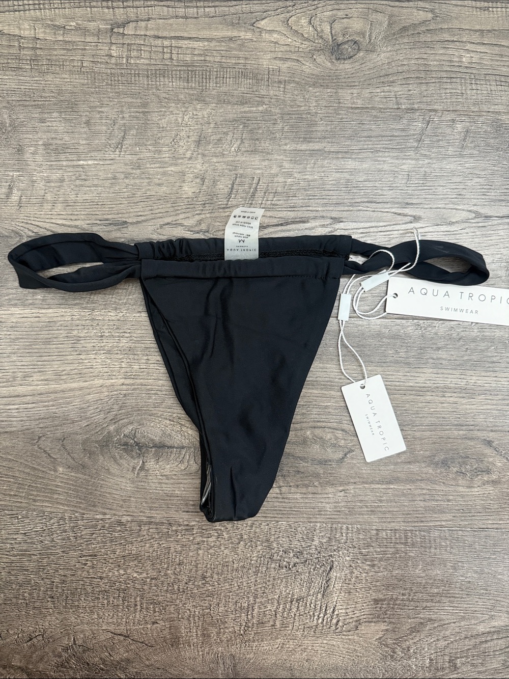 Black Side-Tie Bikini Bottom